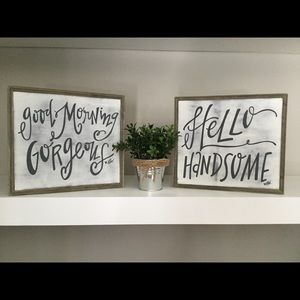 Hello handsome good morning gorgeous set of 2